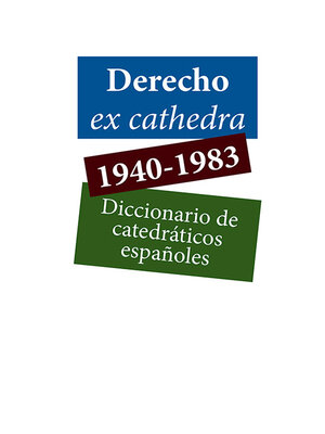 cover image of Derecho ex cathedra 1940-1983